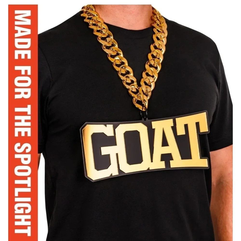 TrophySmack GOAT Turnover Chain - Chrome Gold & Black Acrylic (Greatest of All T